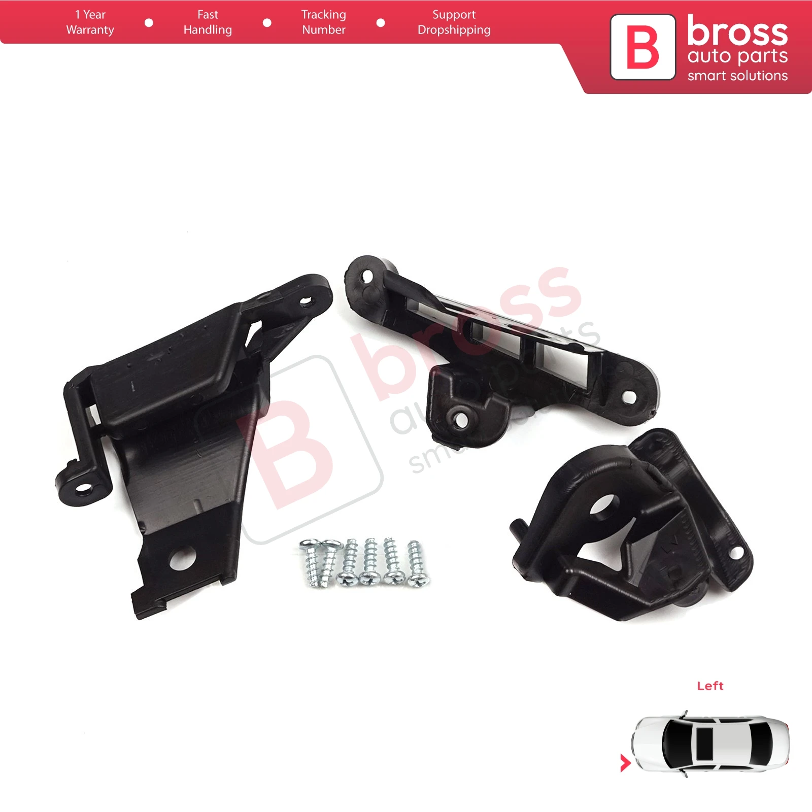 BHL512 Headlight Headlamp Repair Mount Bracket Clips Kit Left for Peugeot 308 MK1 2007-2013 Sedan HB SW CC RCZ 408 T7 6212E3