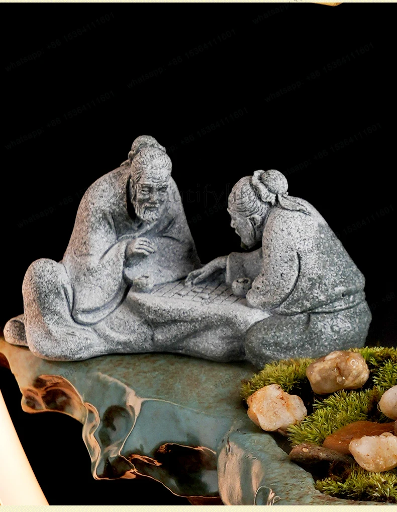 ceramic Taihu stone rain curtain water flow device creative ornament high-end atmosphere