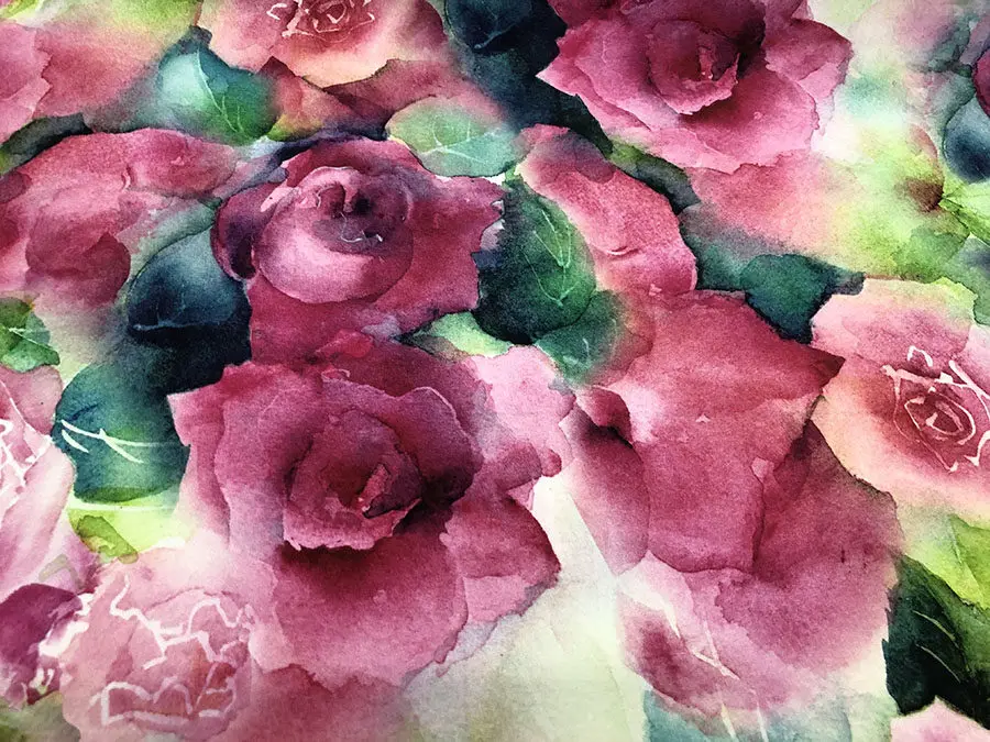 Designer Cloth 30 Momme Heavy Crepe Silk Fashion Cloth Pink Full Rose Digital Inkjet Silk Fabric Cheongsam