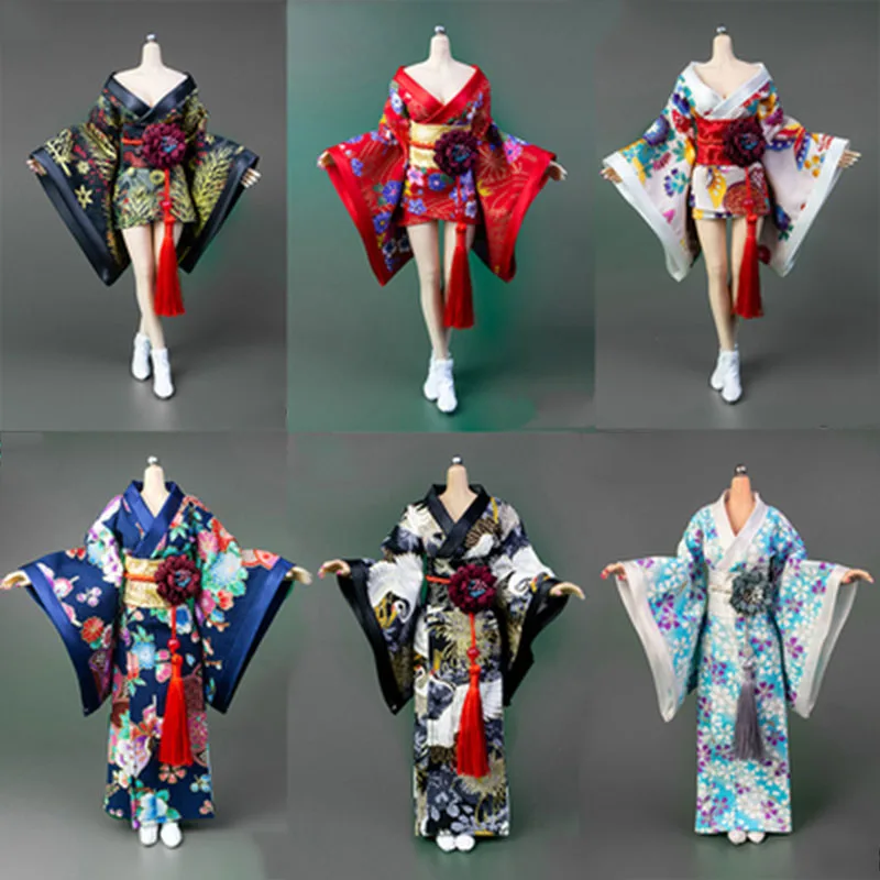 IC1004 1/6 Scale Model Female Soldier Fashion Trend Japanese Kimono Long/Short Dress Fits 12 Inches Action Figure Body Toys Fans