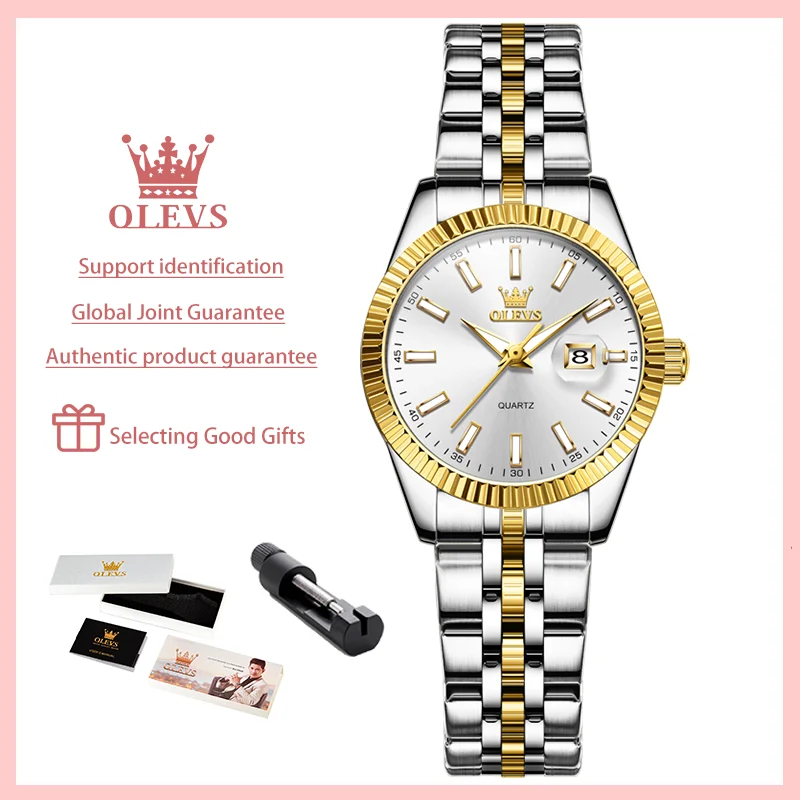 OLEVS-Montre à quartz étanche pour femme, marque de luxe supérieure, mode féminine, simplicité, cadeau original, bracelet Shoous, nouveau