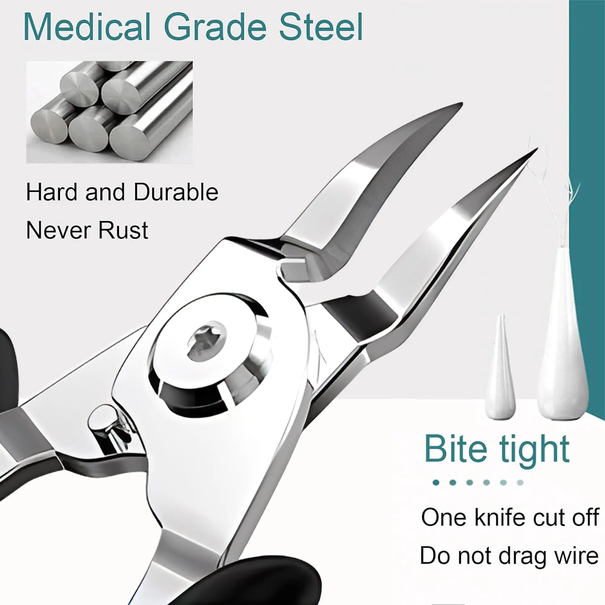 กรรไกรตัดเล็บสแตนเลสสำหรับเล็บหนาและเล็บคุด - ใบมีดโค้งขอบเว้า, 30 °   การตัดแต่งอย่างแม่นยำ