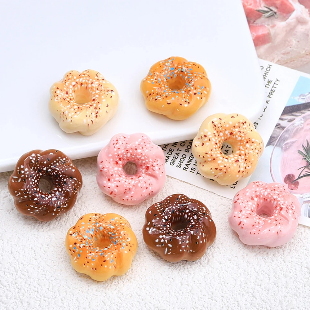 10PCS Shiny Wreath Bread Series Resin Flatback Cabochons For Hairpin Scrapbooking DIY Jewelry Craft Decoration Accessories