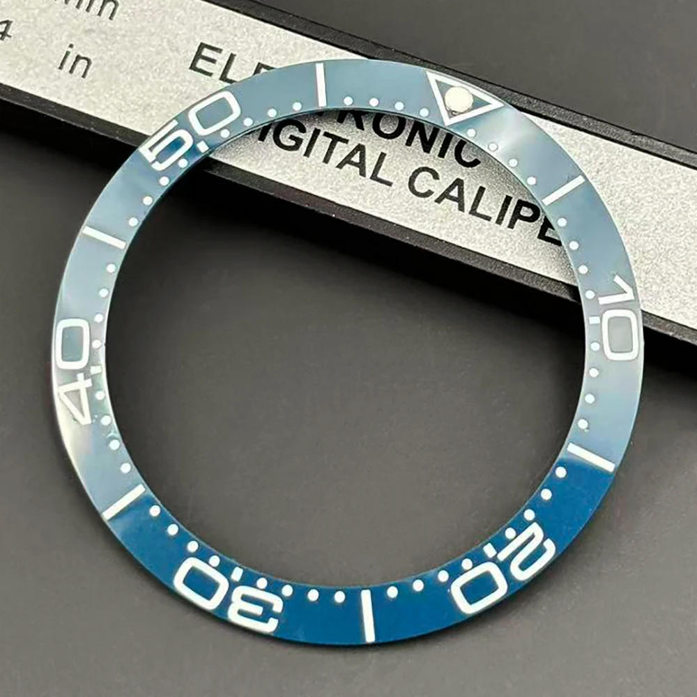 38mm ceramic bezel, suitable for men's watches, watch replacement parts, with luminous function at the 12 o'clock position
