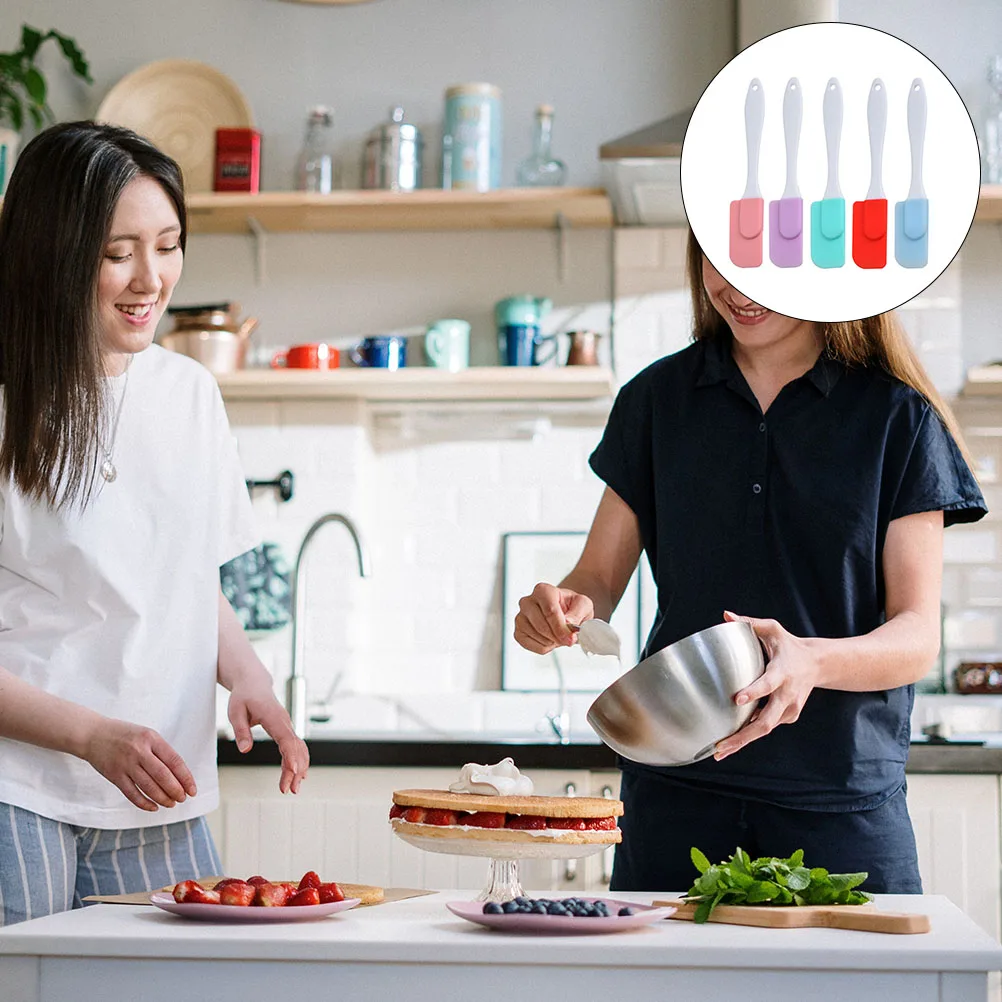 

12pcs Silicone Scrapers Reusable Non-Stick Baking Tools High Temp Resistant For Cake Making Kitchen Use Baking Spatulas