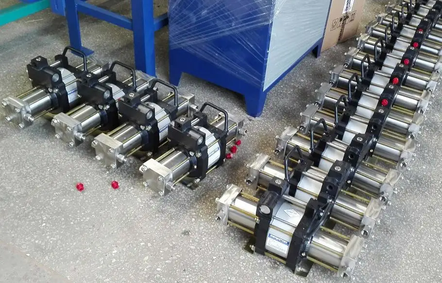 Cina produttore ad alta pressione a doppio effetto grande flusso 48 bar GD06 modello pompa di prova idrostatica pompa pneumatica Booster