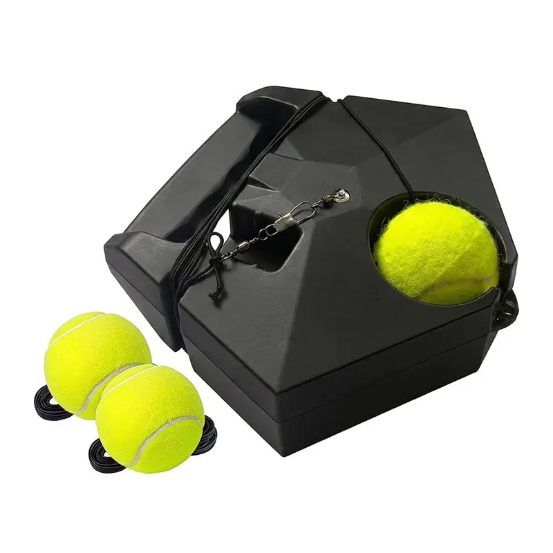 A64T-Tennis Training Rebound Ball Tennis Training With 3 Tennis Balls,Tennis Training Ball With Elastic Rope And Rebound Base