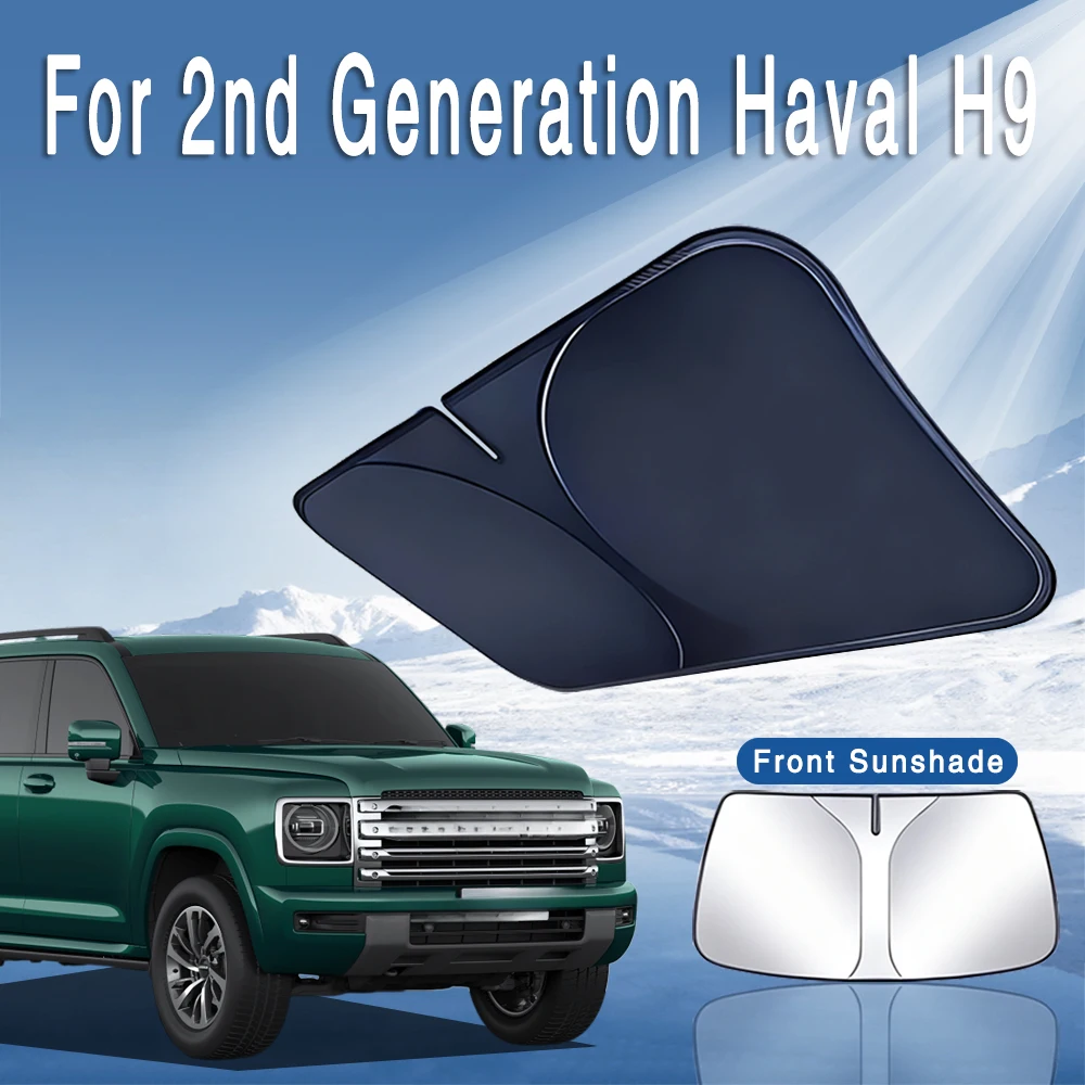 For 2nd Generation Haval H9 2025-2026 Foldable Car Sun Visor Front Windshield Sunshade Heat Insulation Summer Cooling Auto