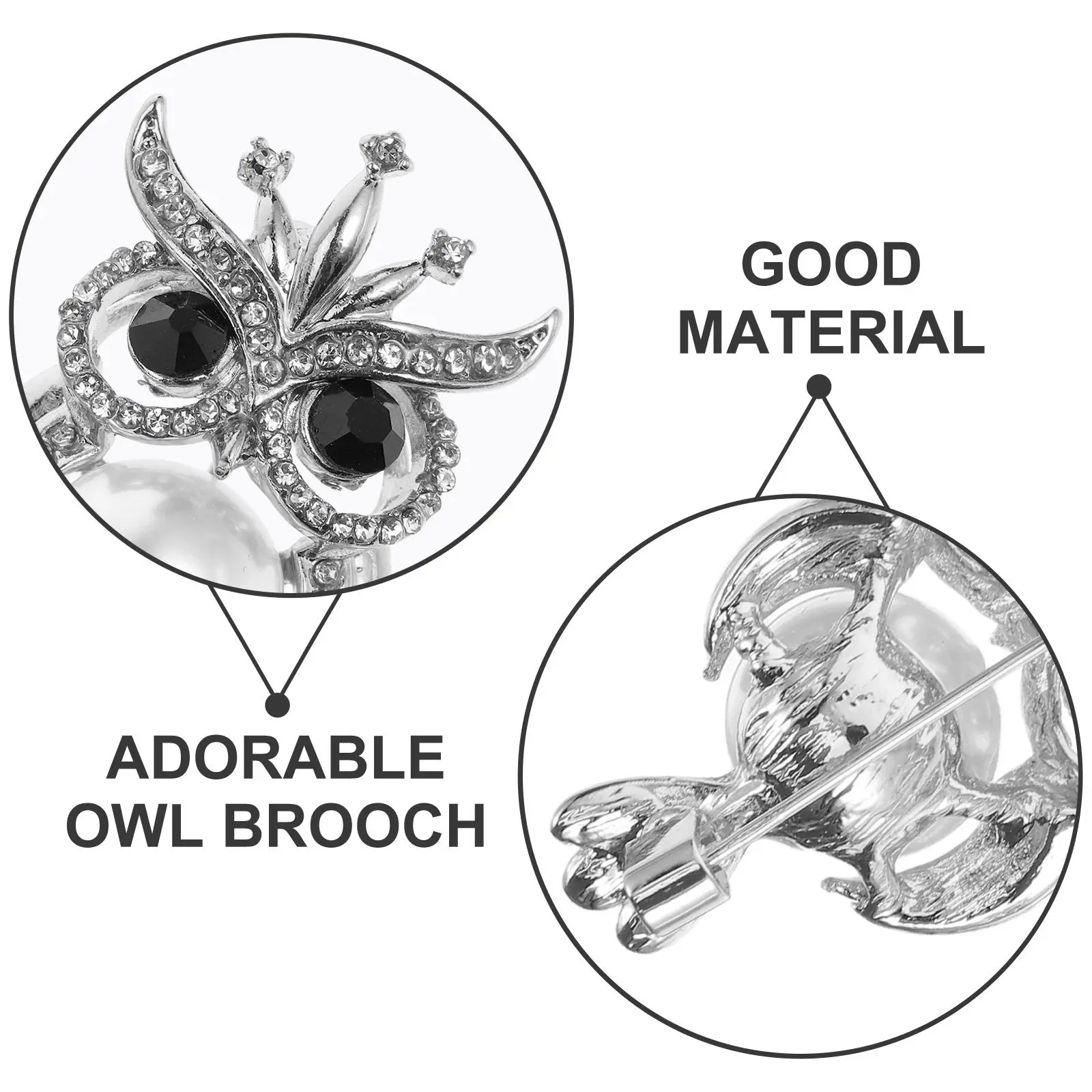 Owl Brooch Cute Alloy Animal Jewelry Pin Elegant Decorative Lapel Pin for Sweater Dress Coat Party Wedding Gift