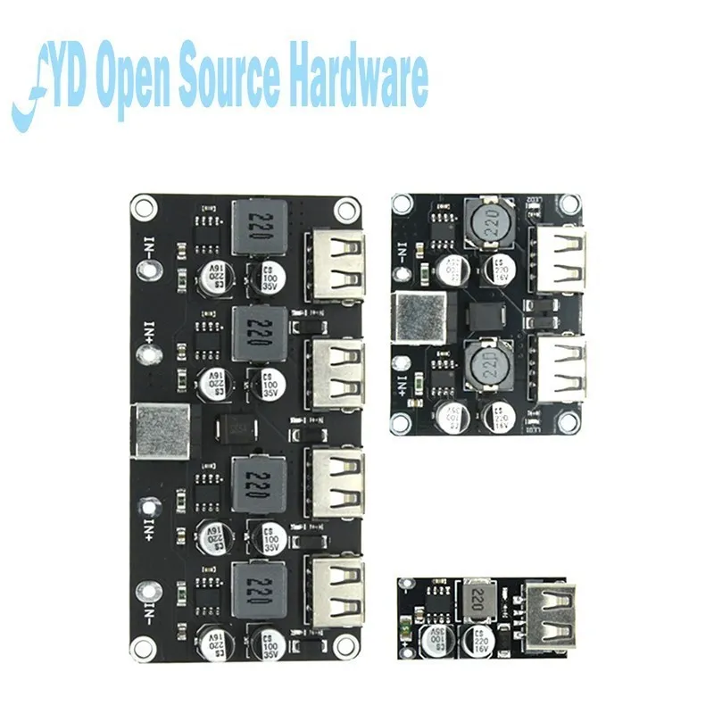 1pcs USB QC3.0 QC2.0 DC-DC Buck Converter Charging Step Down Module 6-32V 9V 12V 24V to Fast Quick Charger Circuit Board 3/5/12V