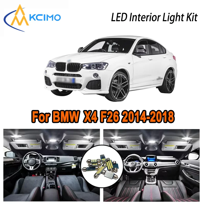 

For BMW X4 F26 2014-2018 2014 2015 2016 2017 2018 Premium LED Interior Dome Map Trunk Light Kit Car Led Lamps Canbus No Error