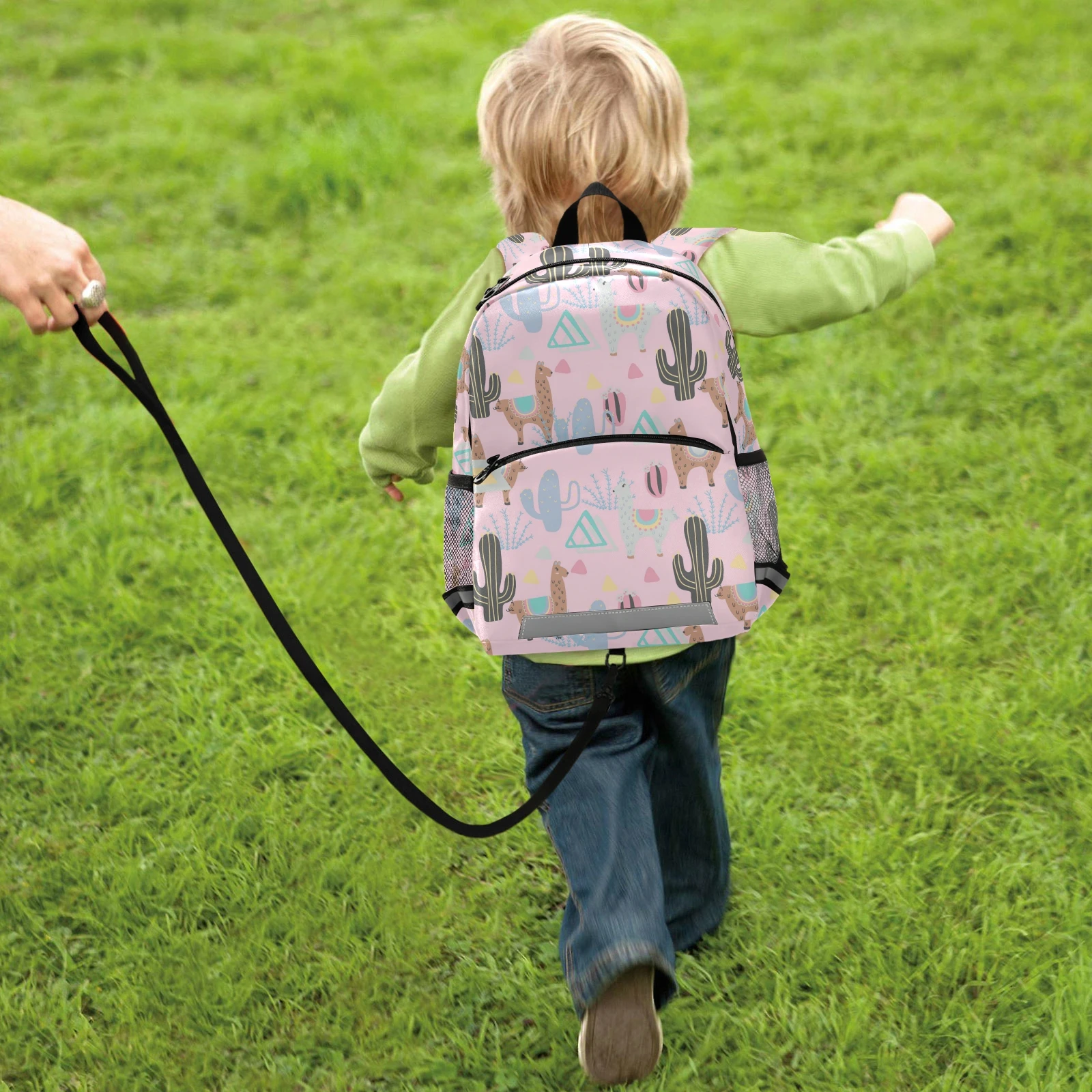 Mochilas escolares con estampado de dibujos animados de Alpaca 3D para niños, morral escolar para niños pequeños, Mochila Infantil para guardería, color rosa, novedad