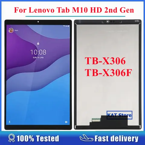 Compatible con Lenovo Tab M10 HD 2a generación TB-X306 TB-X306F pantalla LCD táctil digitalizador reemplazo de montaje completo