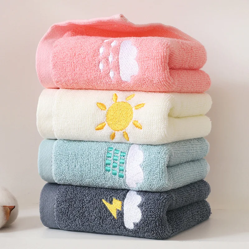 Pure cotton towel Internet celebrity weather wash towel embroidered cute soft absorbent baby children towel