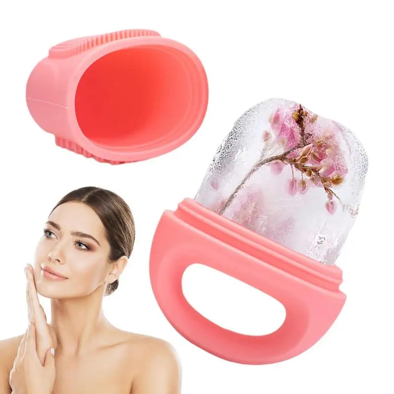 Ice Rollers for Skin Care with Cryotherapy Rings Reusable Silicone Facial Brush Leak-Proof Ice Mold for Face Puffiness Relief