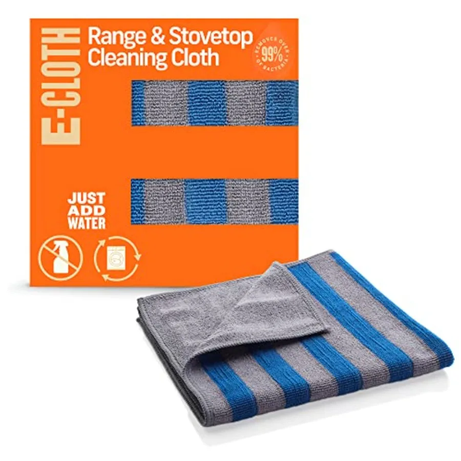 Range and Stovetop, Reusable Premium Microfiber, Ideal Oven and Glass Stove Top Cleaner, 100 Wash Guarantee, Blue and Gray, 1 P