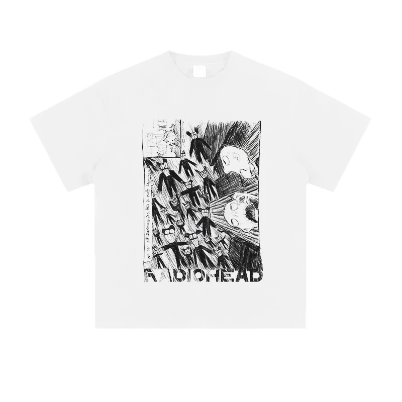 

Radiohead's Rock Short-sleeved T-shirt and Retro Round-neck Top Are of High Quality, Comfortable and Breathable, and Are