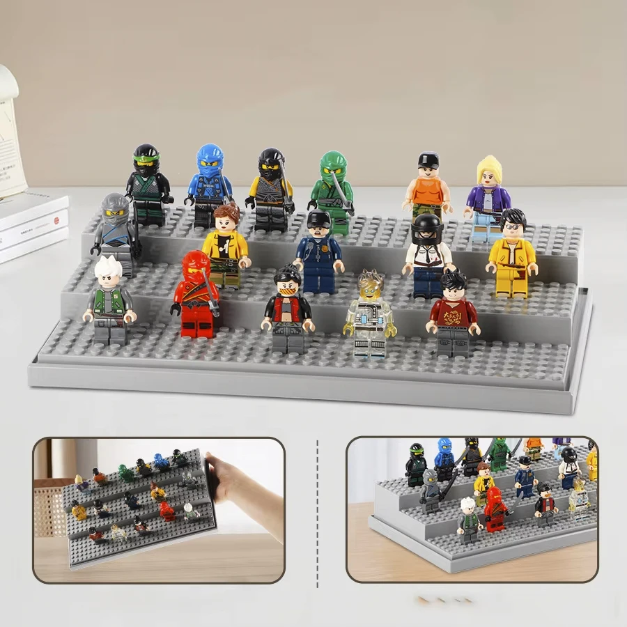 Clear Acrylic Display Case for Minifigure Action Figures Blocks,Acrylic Minifigure Display Case Box Storage Gift for Kids Adults