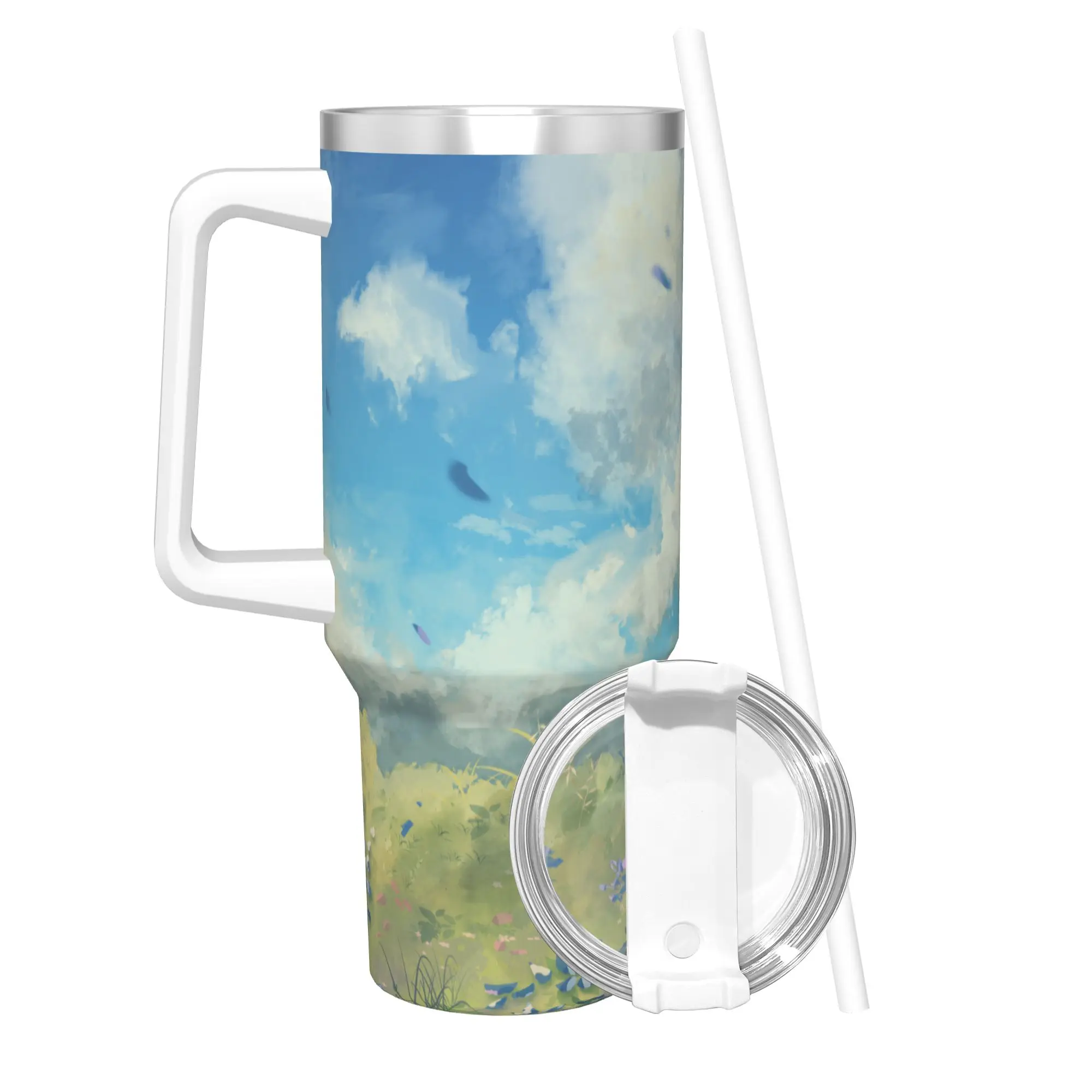 40OZ Stainless Steel Tumbler Frierens Beyond Journey's End Anime Thermal Cups Heat Preservation Mugs Cup Beach Water Bottle