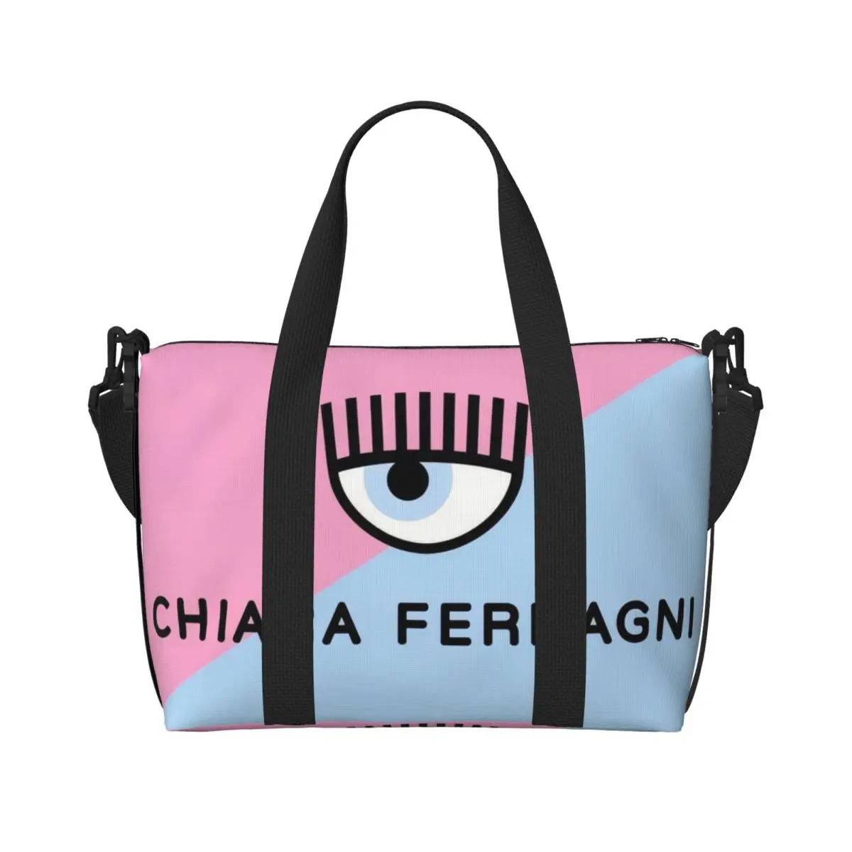

Custom Fashion Hot Eyes F-FerragniS C-ChiaraS Beach Tote Bag Women Extra Large Gym Carry On Travel Shopping Bags