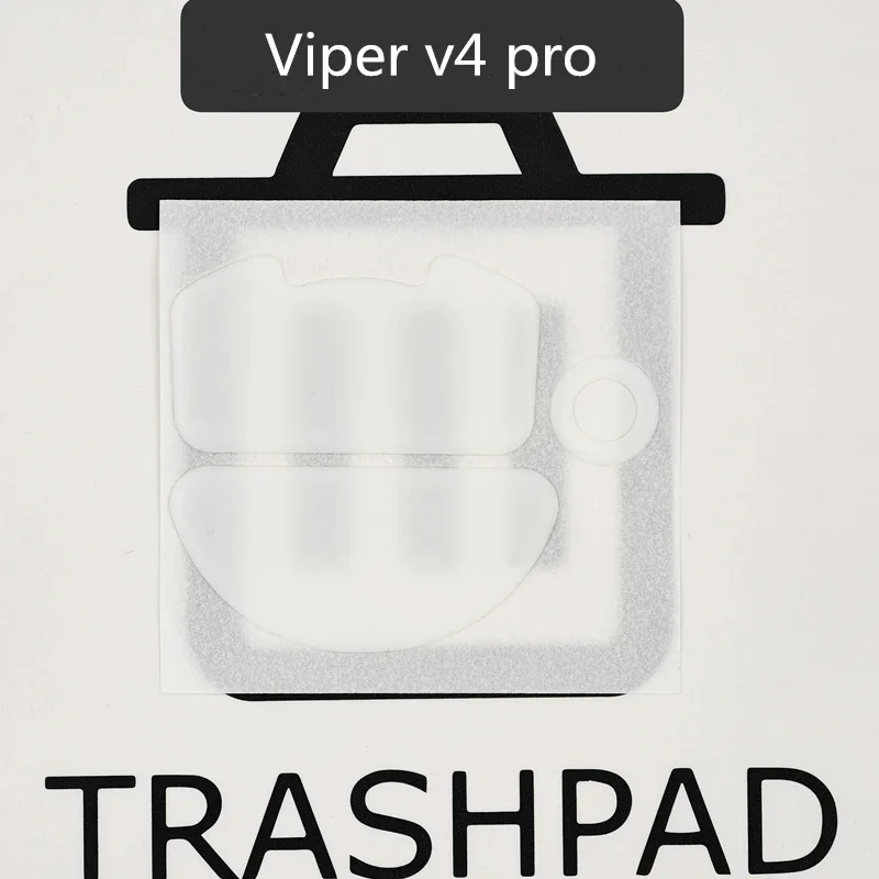 1 Set TRASHPAD PTFE Mouse Skates Feet For Razer Viper V4 Pro ICE Speed Red Control Mice Glides 0.8mm Anti-sag Design