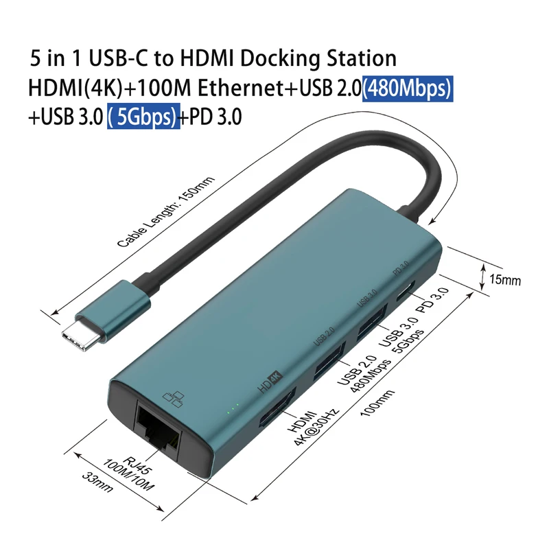 Внешний экран Φ к HDMI-совместимый адаптер Стыковочная станция разветвитель адаптер разветвитель