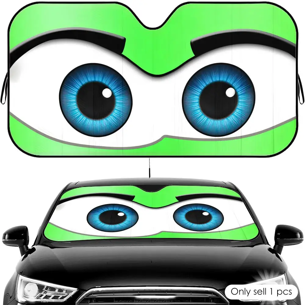 

Cartoon Eyes Sun Visor Foldable Universal Car Windshield Sun Shade UV Protection Heat Insulation Foldable Cover