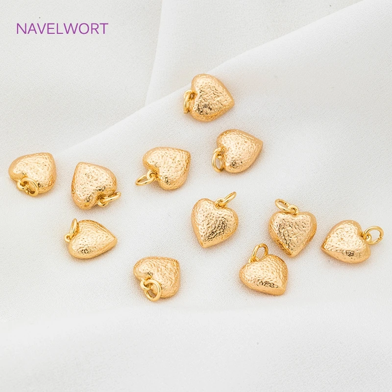 Simple Heart Shape Charms Pendants 18K Gold Plated High Quality Necklace Pendant Findings DIY Handmade Jewelry Accessories