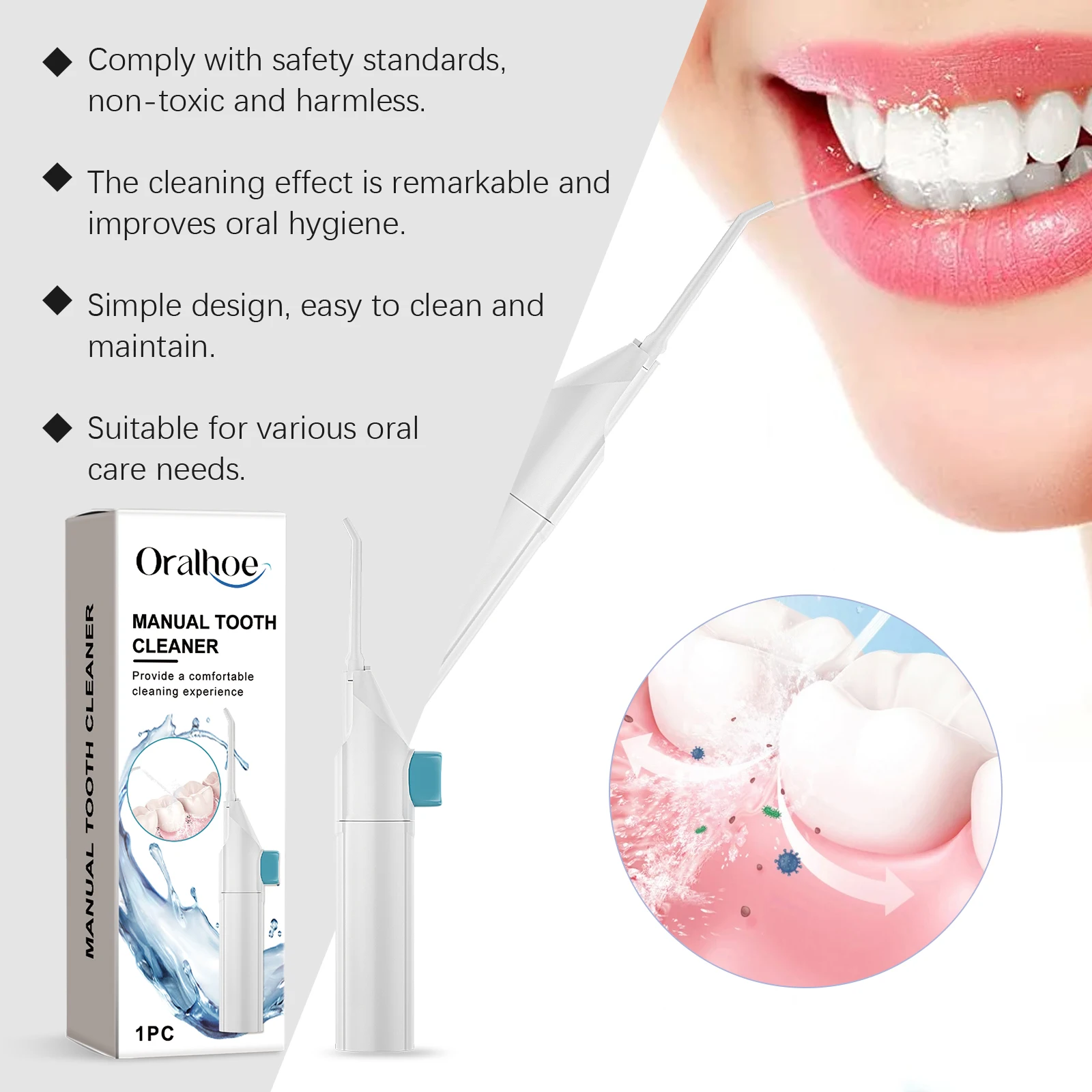 Oralhoe Manual Water Flosser - Portable Oral Irrigator for Daily Care