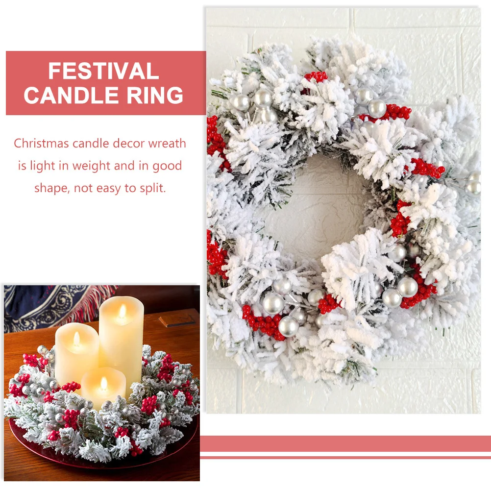 

1pcs Simulation Berry Wreath Ring Christmas Garland Xmas Wreath Decor Artificial Table Ring Home Decor Party