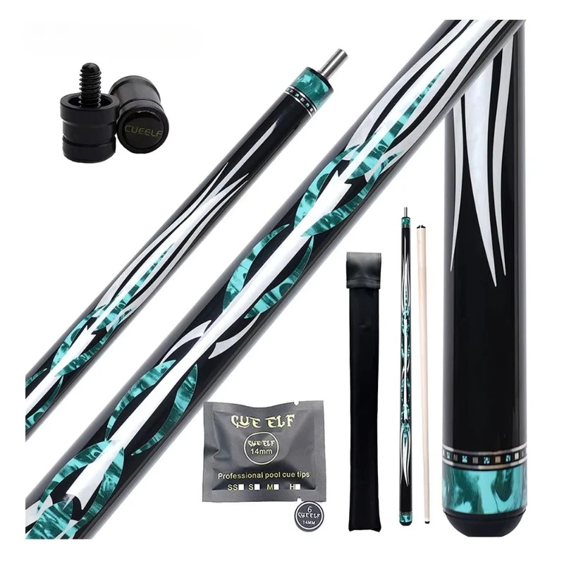 

High Quality Sticker Maple Wood Carom Cue Economic Firm Pool Cue 12mm Tip Size 142CM