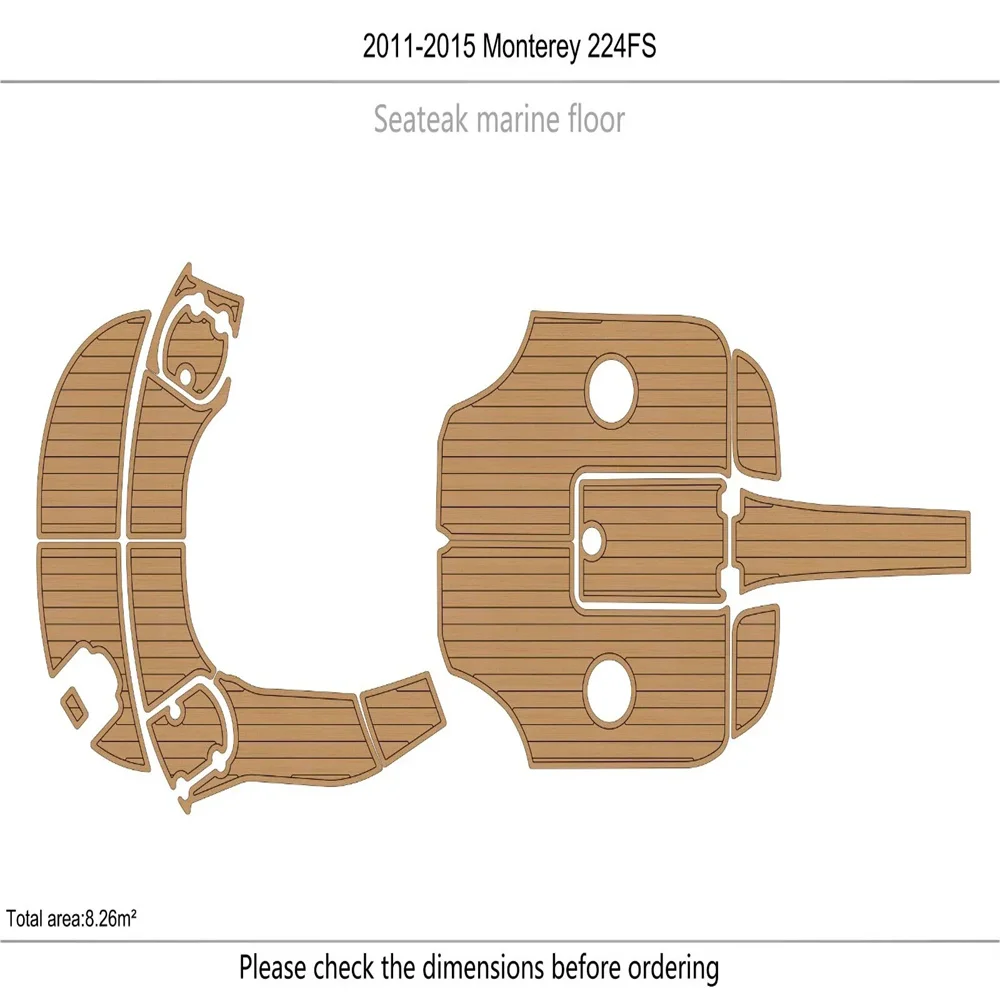 

2015 Monterey 224 FS Cockpit swimming platform Pads 1/4" 6mm EVA Teak Decking Mat SeaDek MarineMat Gatorstep Style Self Adhesive