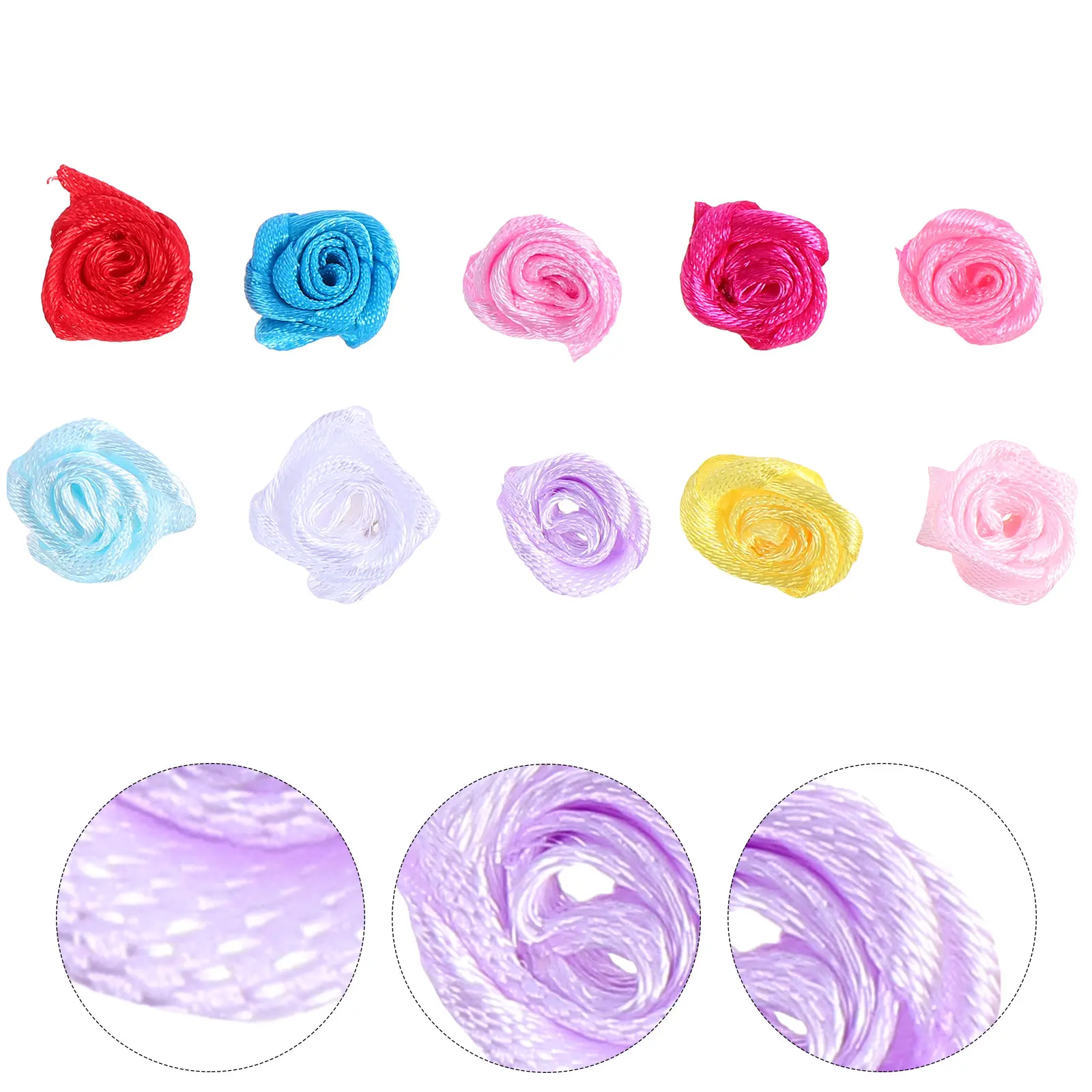 

250pcs Ribbon Flowers Craft Durable Decor Dresses Skirts Jeans Bags Stage Arts Project DIY Clothes Gift Box Cards
