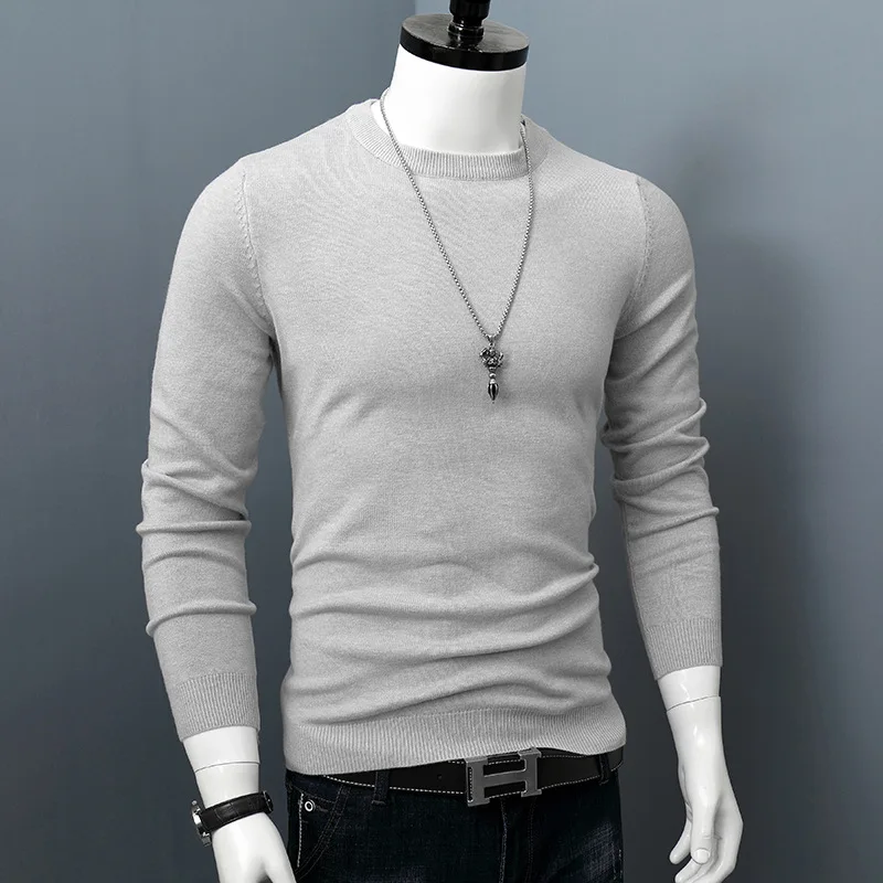 

Men's round Ne Knitted Sweater Thiened Loose Fit Color Pullover Autumn Winter Warm Casual Wear Breathable Long Sve