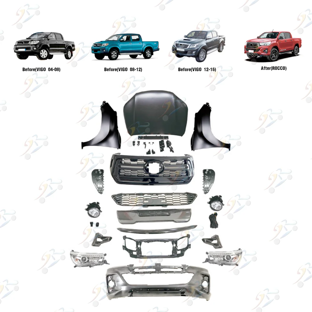 

SIRU Cheap price Pickup 2015 Black auto body kits for toyota hilux vigo bodykit