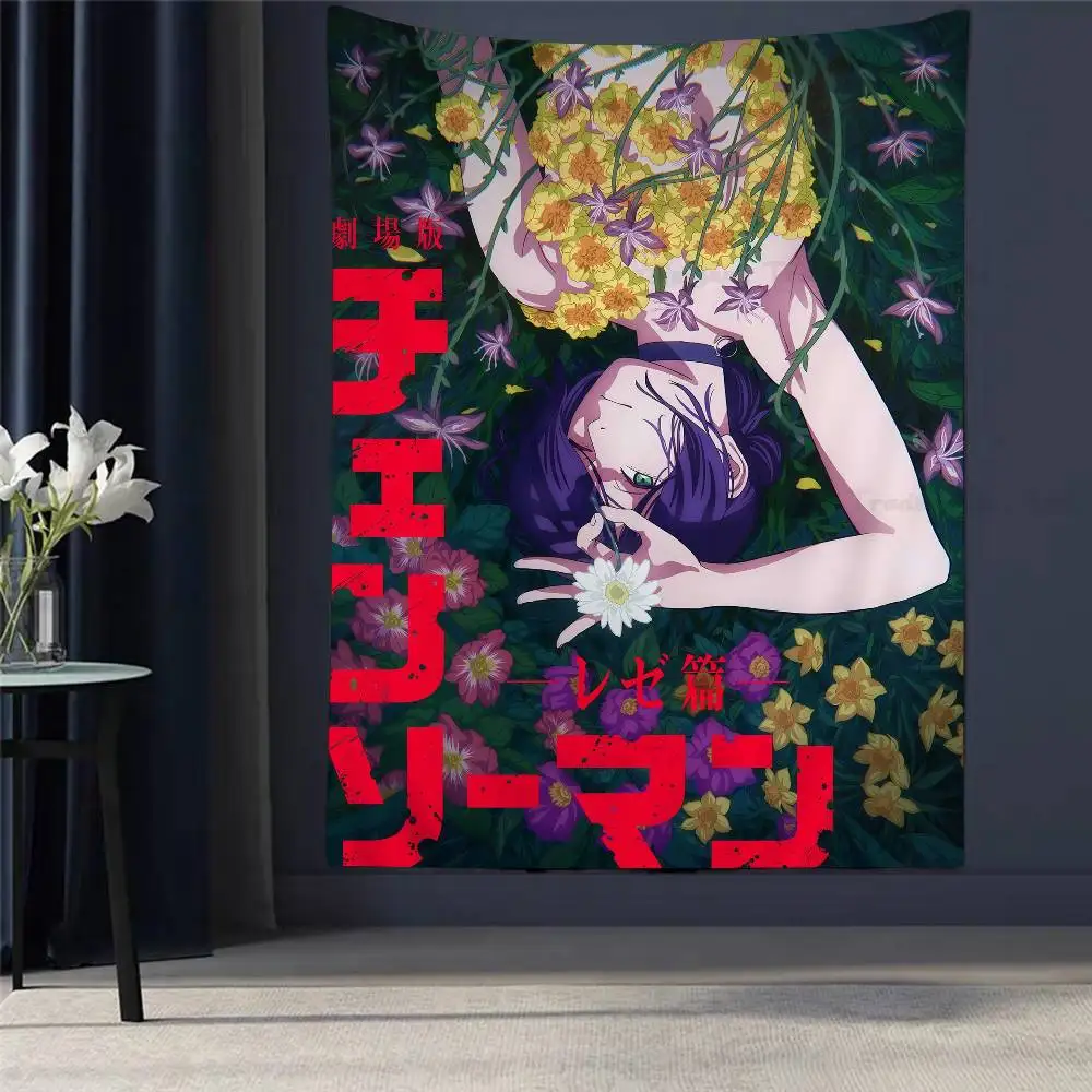 

Anime Chainsaw Man The Movie Reze Arc Hanging Bohemian Tapestry Cheap Hippie Bohemian Tapestries Mandala Wall Hanging Home Decor