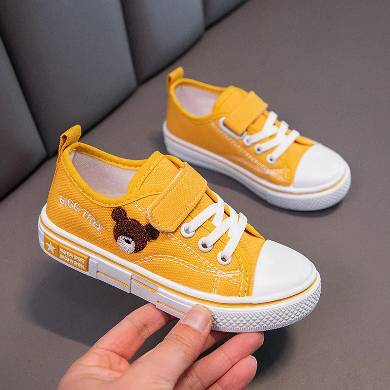 Child Canvas Shoe Cute Teddy Bear Kid Sneakers Kindergarten Indoor Shoes Casual Girl's Sneakers Boys' Shoes Allmatch Kids Shoe