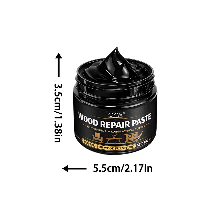 3-Farben-Holzreparaturpaste (Schwarz/Weiß/Braun), repariert Kratzer, Risse, Verblassungen an Türen, Schränken, Böden, Büromöbeln – Detail 10
