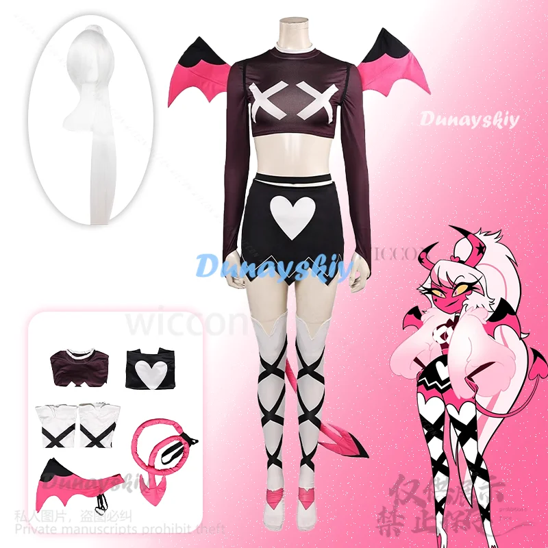 

Аниме мультфильм сексуальный Jirai Kei Boss косплей Verosika костюм рубашка юбка хвост крылья парики комплект для Хэллоуина дьявольские девушки по индивидуальному заказу