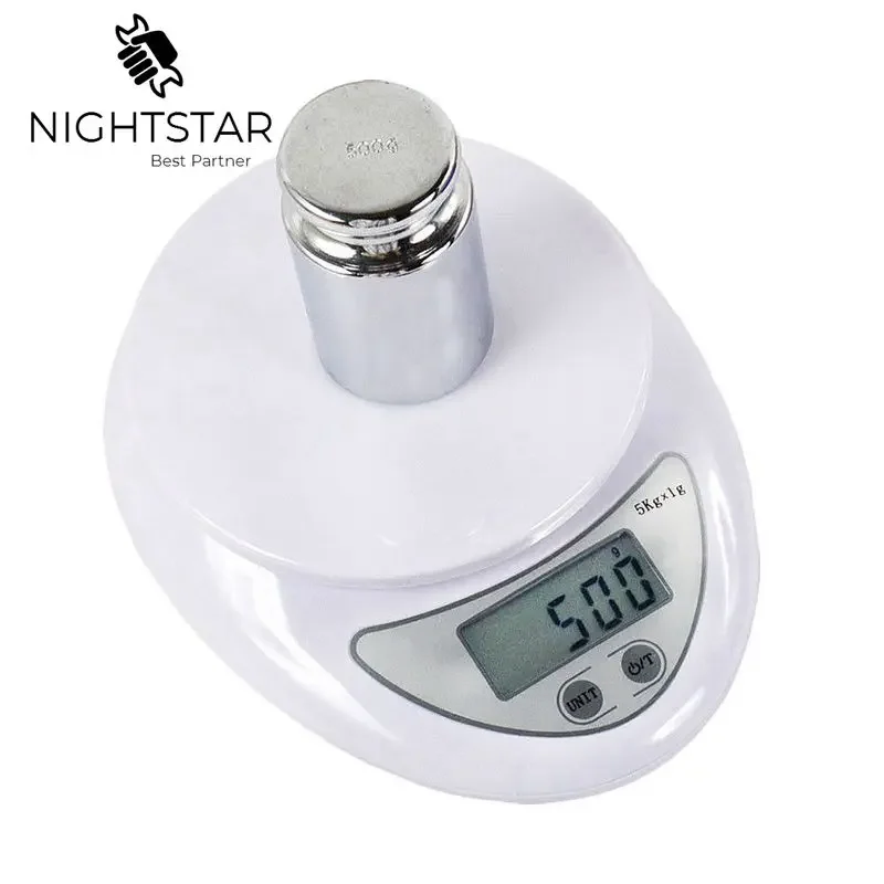 Balança Digital para Cozinha 5000g 1g Dieta Balança Postal 5kg sem Luz de Fundo Peso 5kg