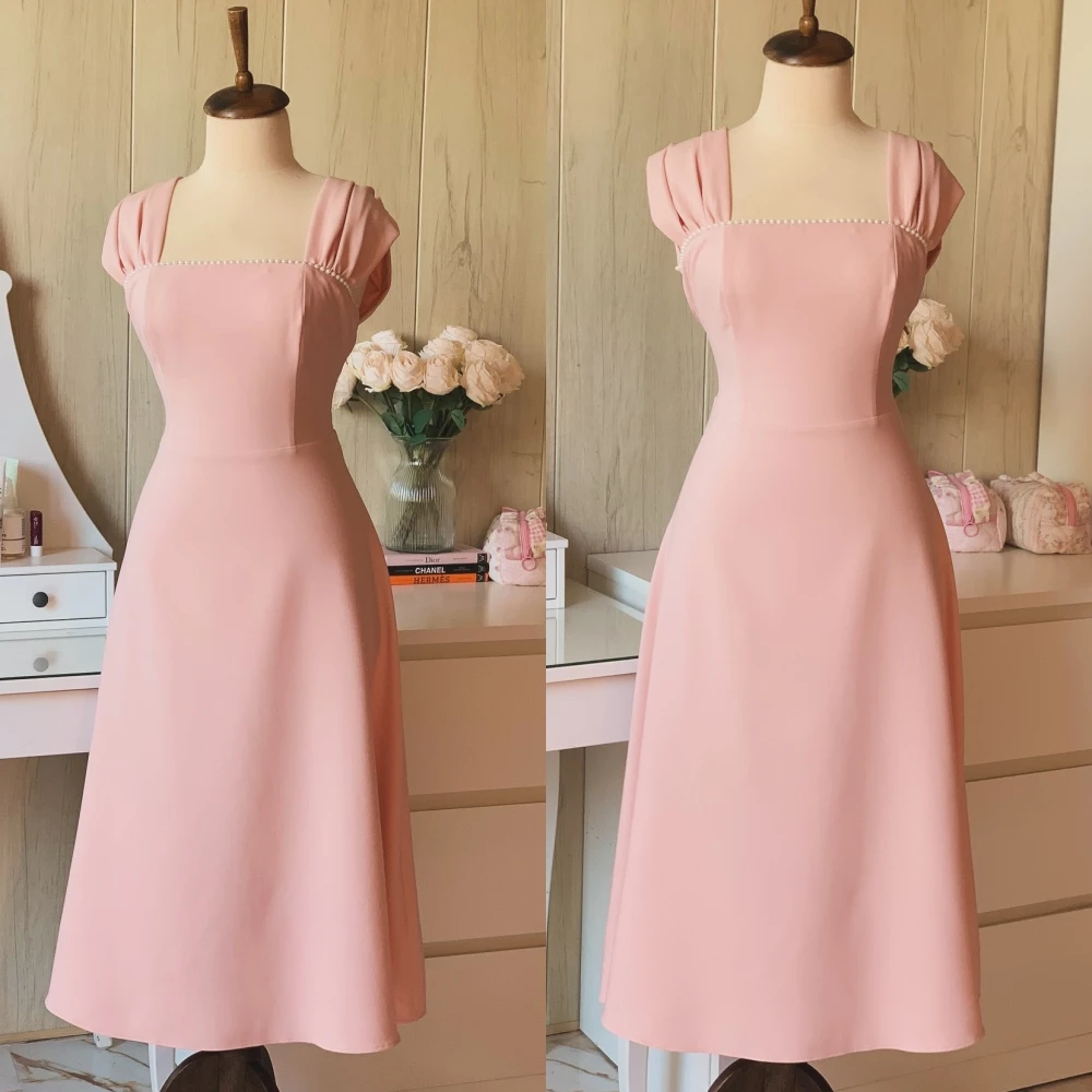 Customized Elegant Formal A-Line Square Collar Evening Dress Fashion Bespoke Occasion Gowns Delicate High Quality Party Dress