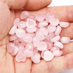 2023 New Top Quality Natural Rose Quartz Crystal Stone Heart Shape Cab Cabochons Beads for Jewelry Making 10mm Wholesale 50pcs