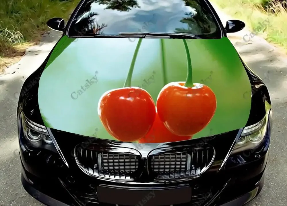 

Cute Cherry Fruit Printing Car Hood Wrap Color Vinyl Sticker Decal Truck Graphic Bonnet Decal Custom Car Decoration Sticker