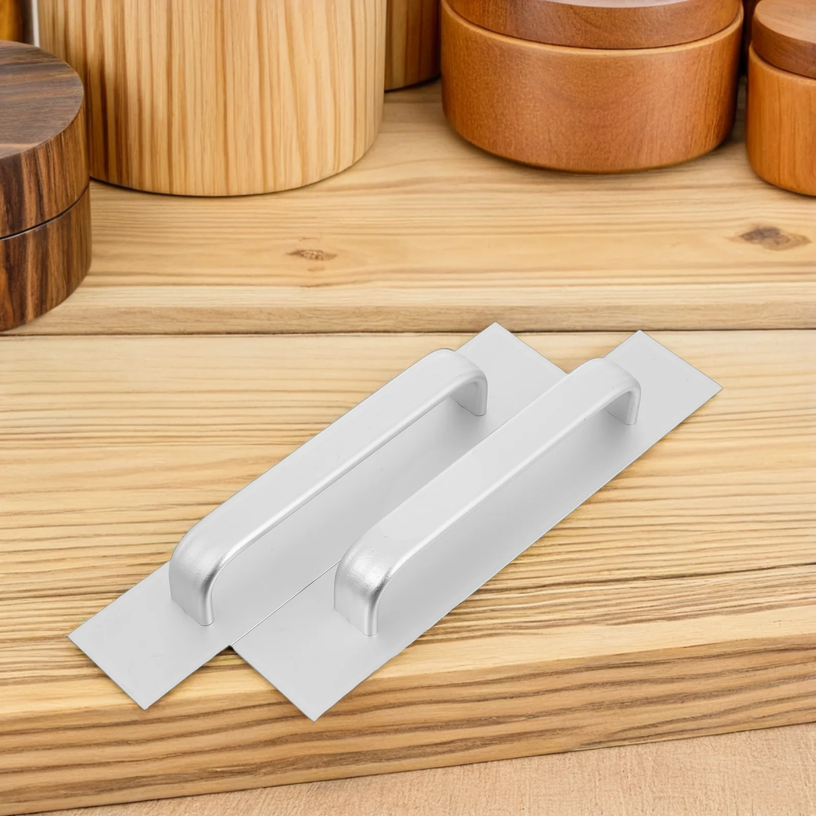 

2Pcs Stick on Cabinet Handles Aluminum Alloy Adhesive Drawer Pulls No Drilling Required for Kitchen Bathroom Closet Doors