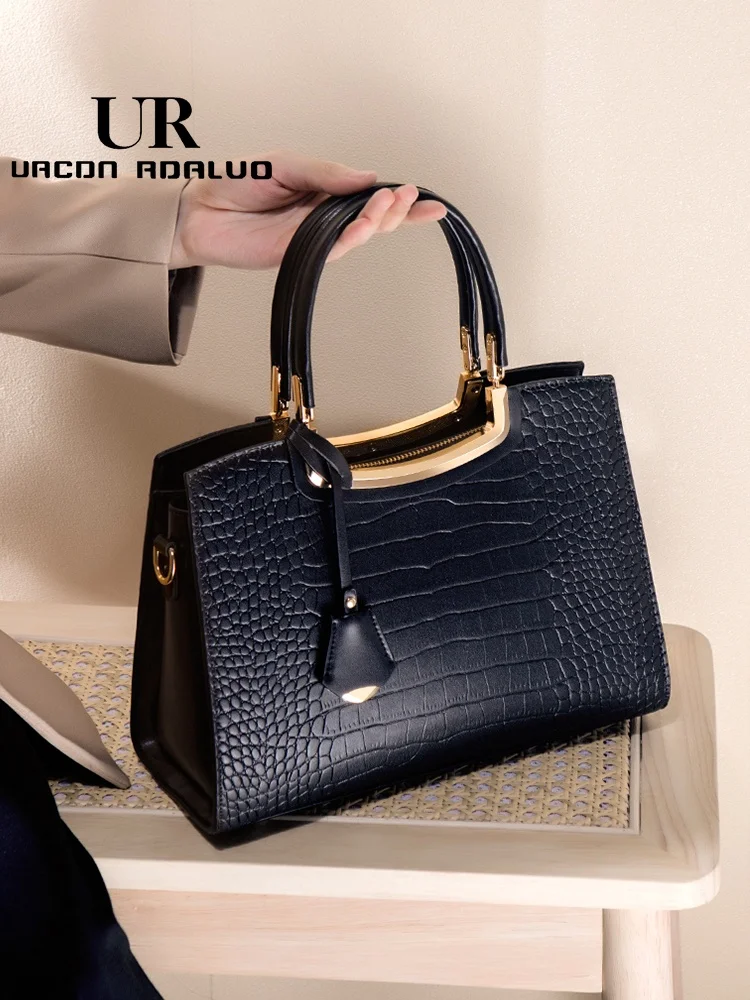 

UR Роскошная женская сумка с крокодиловым узором, универсальная летняя новинка, модная, из мягкой кожи, средней жесткости, с магнитной застежкой