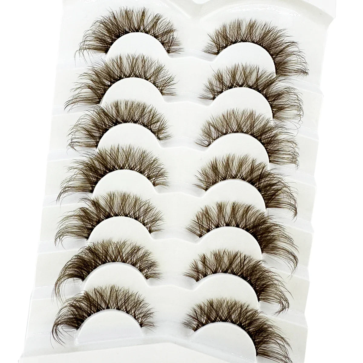 Novos cílios marrons cílios postiços aparência natural cílios olho de gato falso vison cílios com faixa clara finos cílios falsos tiras de chicote