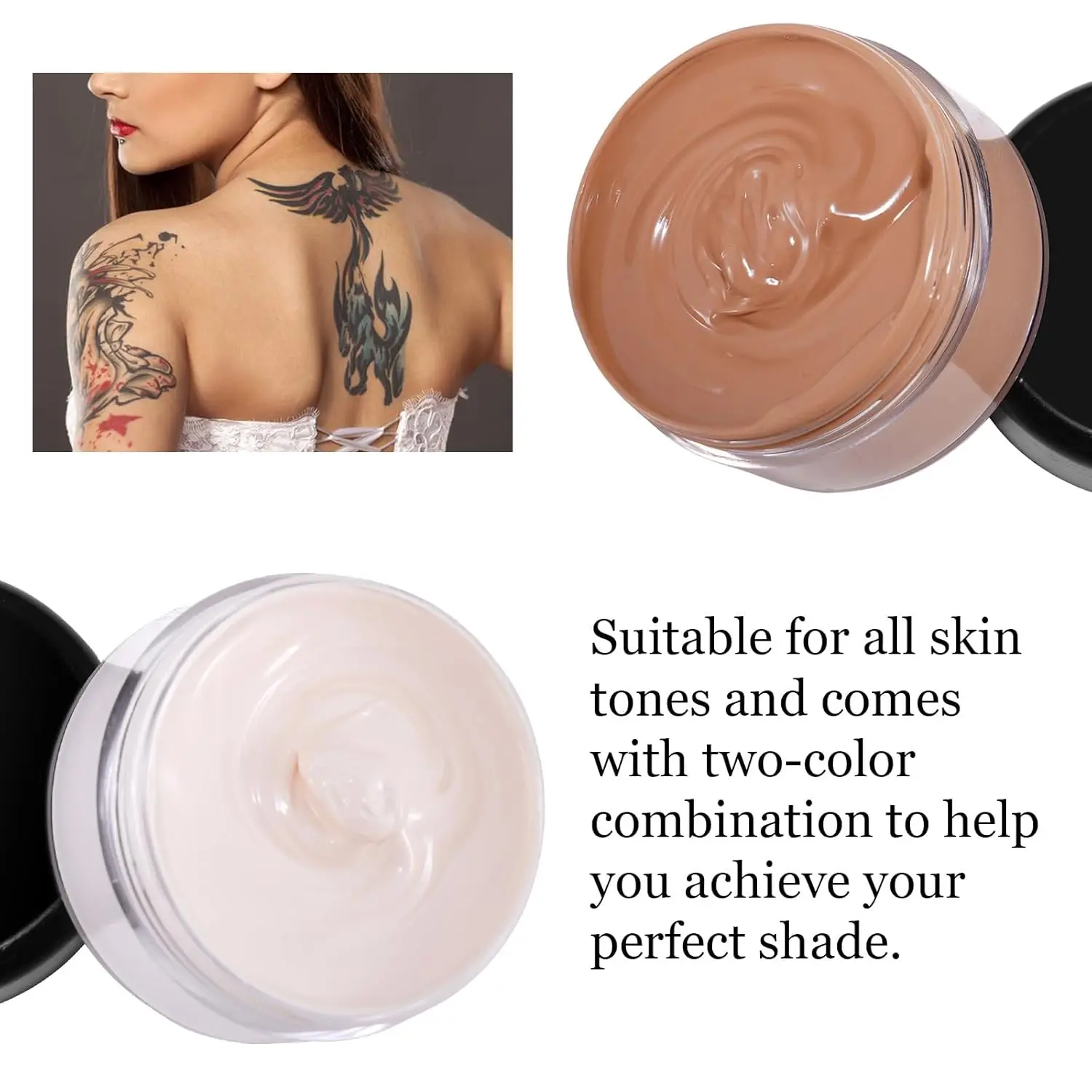 Tattoo Concealer Waterdicht en zweetbestendig Concealer met volledige dekking voor alle huidtinten - 20 g – Ideaal voor het bedekken van tatoeages, littekens