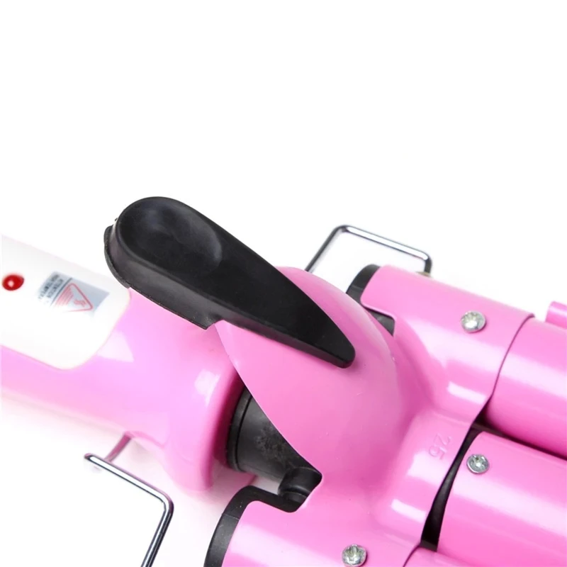 22mm 3 Barrel Hair Curler Waver Temperature Adjustable Curling Iron Wand EU Plug
