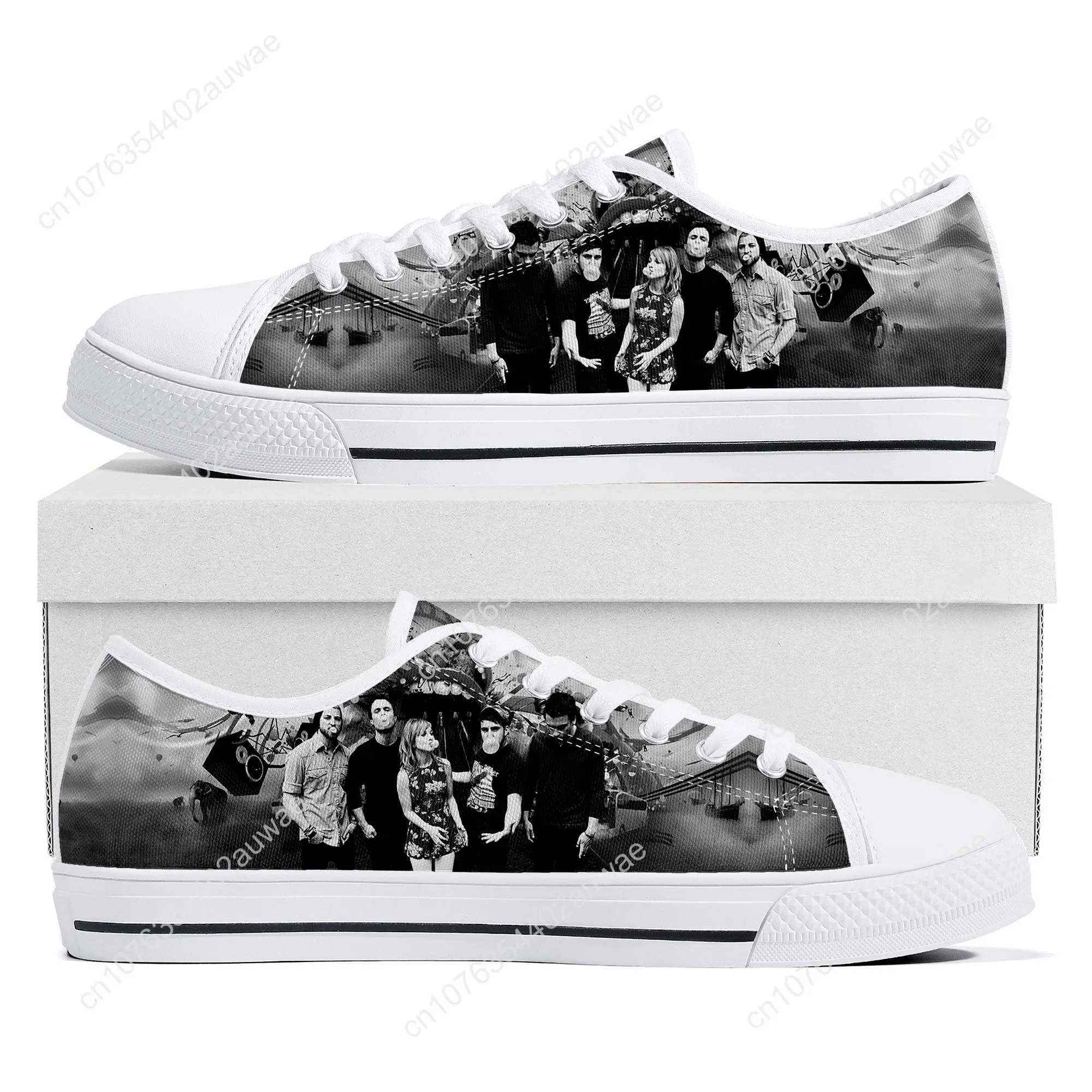 Paramore Rock Band Pop Low Top High Quality Sneakers Mens Women Teenager Canvas Sneaker Casual Couple Shoes Custom Shoe White