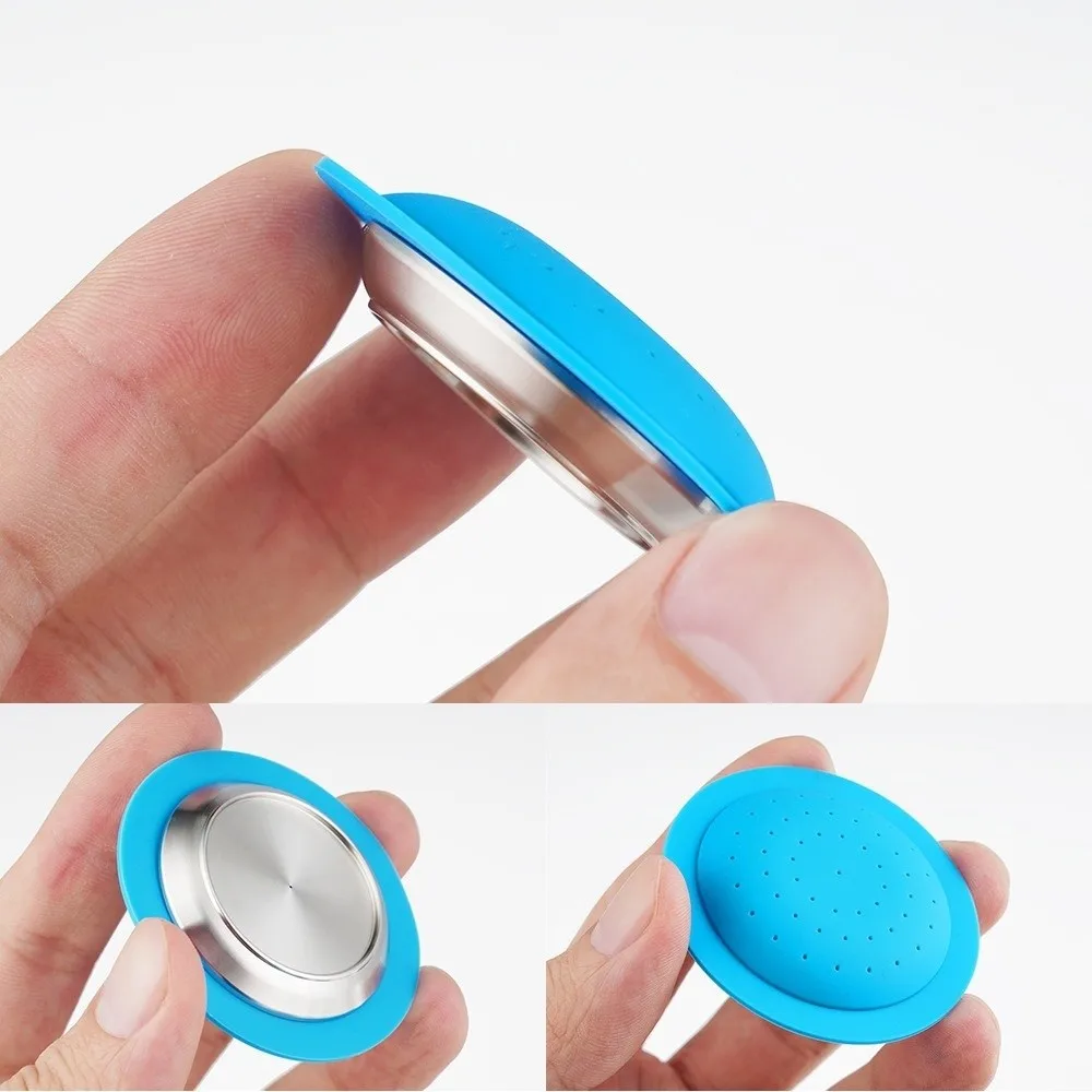 Reusable Refillable Coffee Capsules 304 Stainless Steel 3-4g Capacity Coffee Filter Pods With Tweezers for Nespresso Zenius